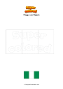 Ausmalbild Flagge von Nigeria