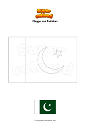 Ausmalbild Flagge von Pakistan