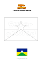 Ausmalbild Flagge von Rondônia Brasilien