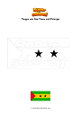 Ausmalbild Flagge von Sao Tome und Principe