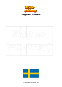 Ausmalbild Flagge von Schweden