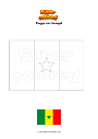 Ausmalbild Flagge von Senegal