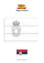 Ausmalbild Flagge von Serbien