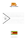 Ausmalbild Flagge von Simbabwe