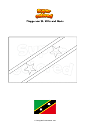 Ausmalbild Flagge von St. Kitts und Nevis