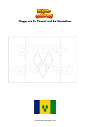Ausmalbild Flagge von St. Vincent und die Grenadinen