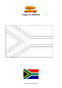 Ausmalbild Flagge von Südafrika