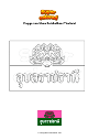 Ausmalbild Flagge von Ubon Ratchathani Thailand