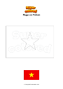 Ausmalbild Flagge von Vietnam