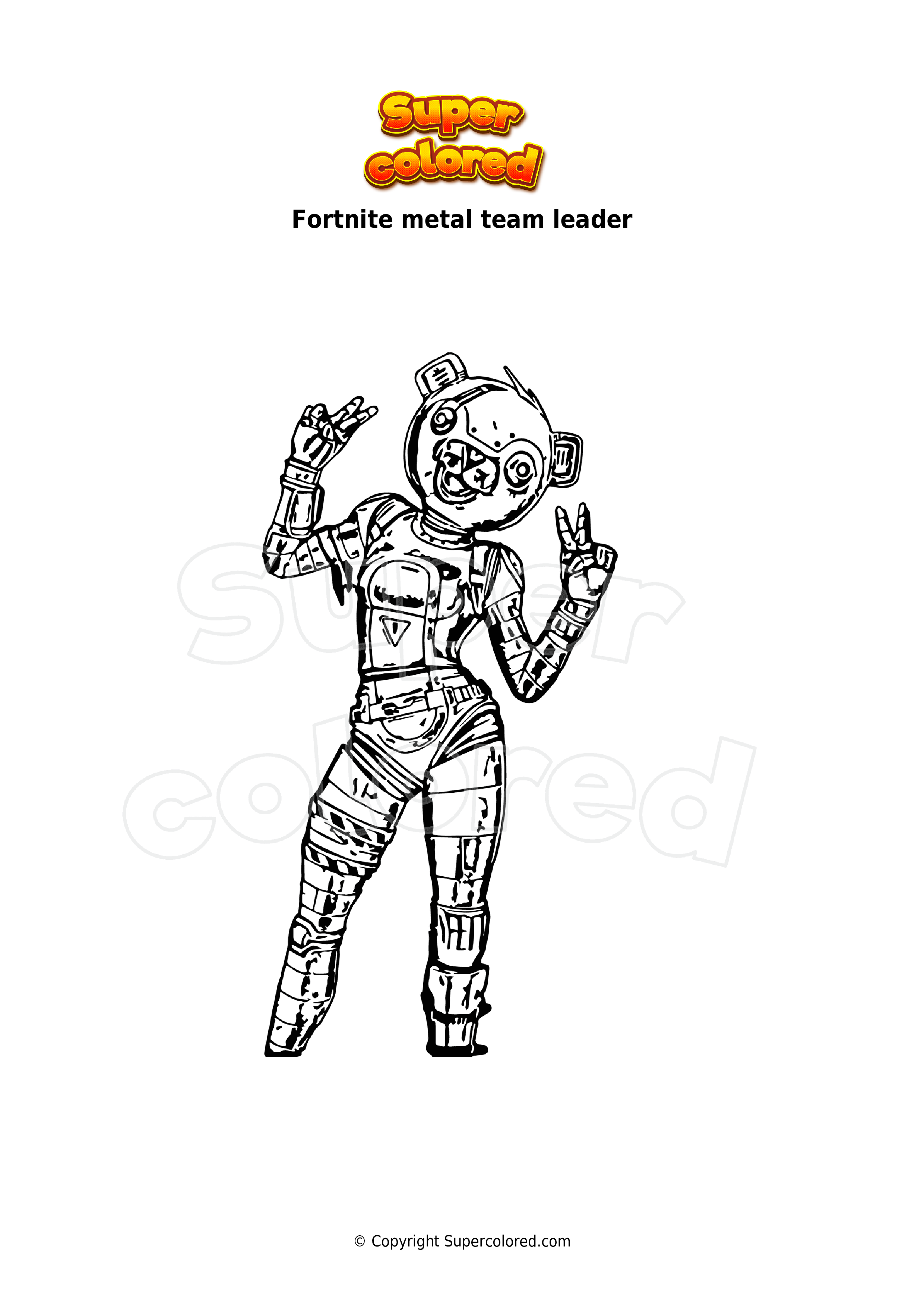 Ausmalbild Fortnite metal team leader - Supercolored.com