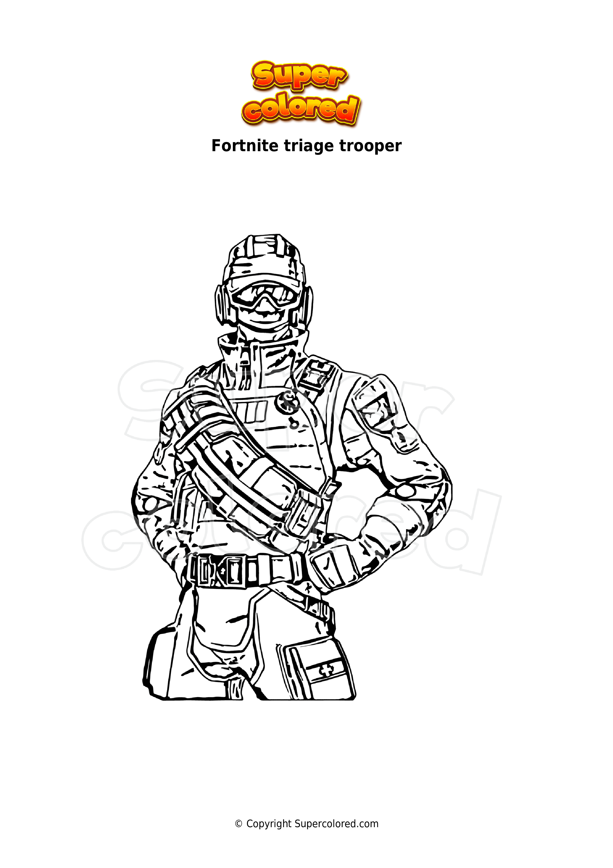 Ausmalbild Fortnite triage trooper - Supercolored.com