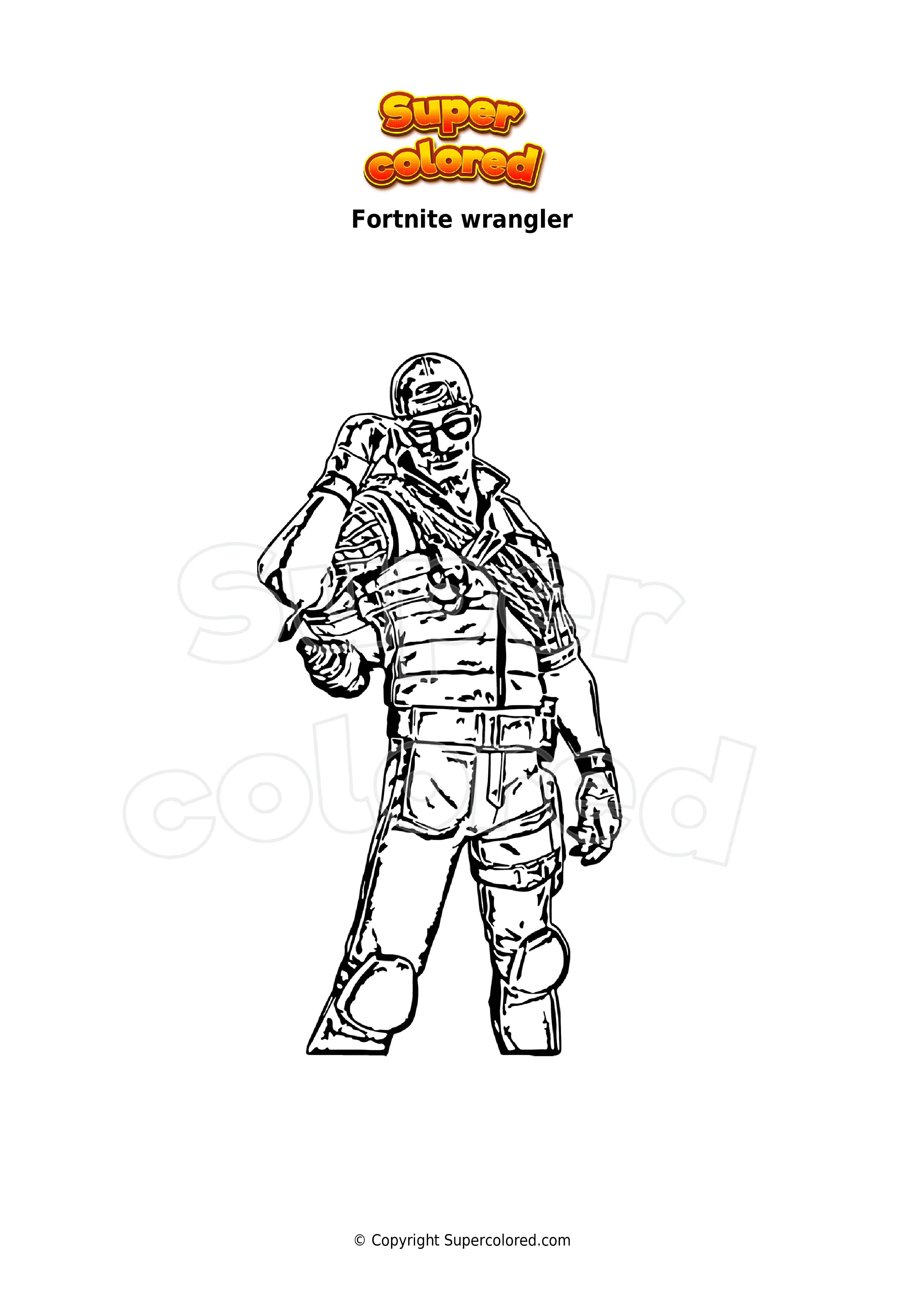 Ausmalbild Fortnite wrangler - Supercolored.com