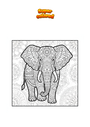 Ausmalbild Gehender Elefant Mandala Zentangle
