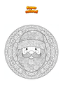 Ausmalbild Gesicht Weihnachtsmann Mandala Zentangle