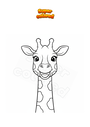 Ausmalbild Giraffe lächelt