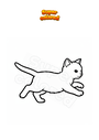 Ausmalbild Kätzchen läuft