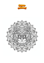 Ausmalbild Katzenkopf Mandala Zentangle