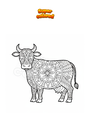 Ausmalbild Kuh Mandala Zentangle