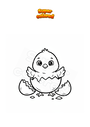 Ausmalbild Küken kommt aus dem Ei