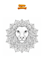 Ausmalbild Löwin Mandala Zentangle