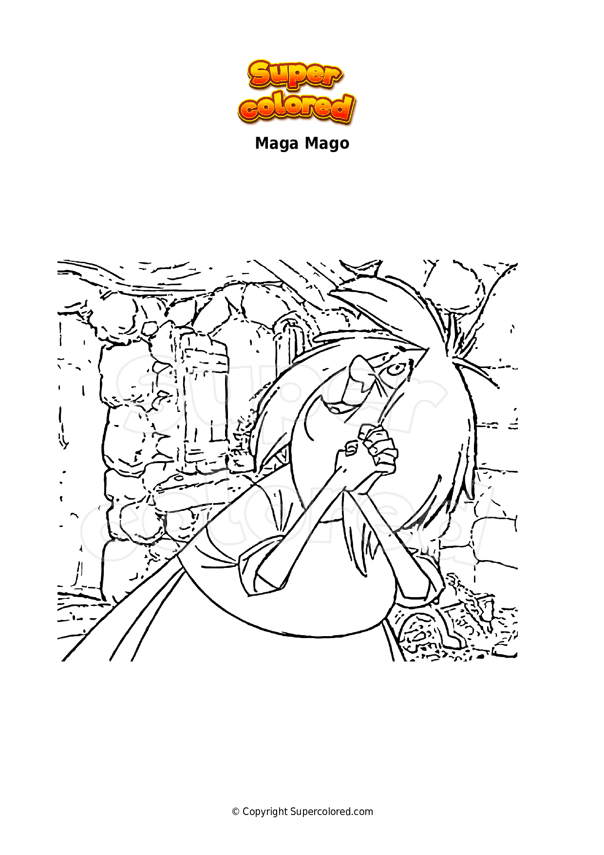 Ausmalbild Maga Mago Supercolored