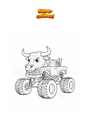 Ausmalbild Monster Auto Stier