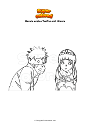 Ausmalbild Naruto erstes Treffen mit Hinata