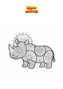 Ausmalbild Nashorn Mandala Zentangle