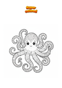 Ausmalbild Octopus Mandala Zentangle