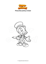 Ausmalbild Pinocchios Jiminy Cricket