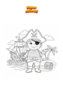 Ausmalbild Piratenverkleidung mit Augenklappe