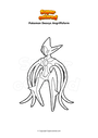 Ausmalbild Pokemon Deoxys Angriffsform