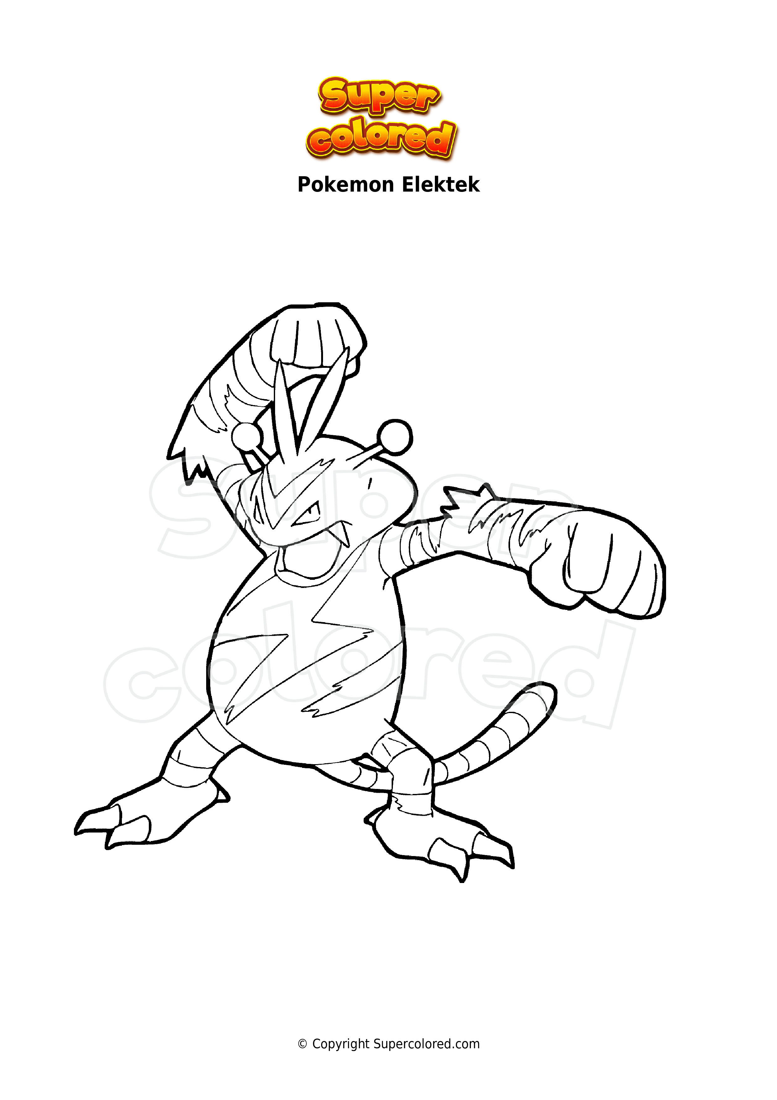 Ausmalbild Pokemon Elektek