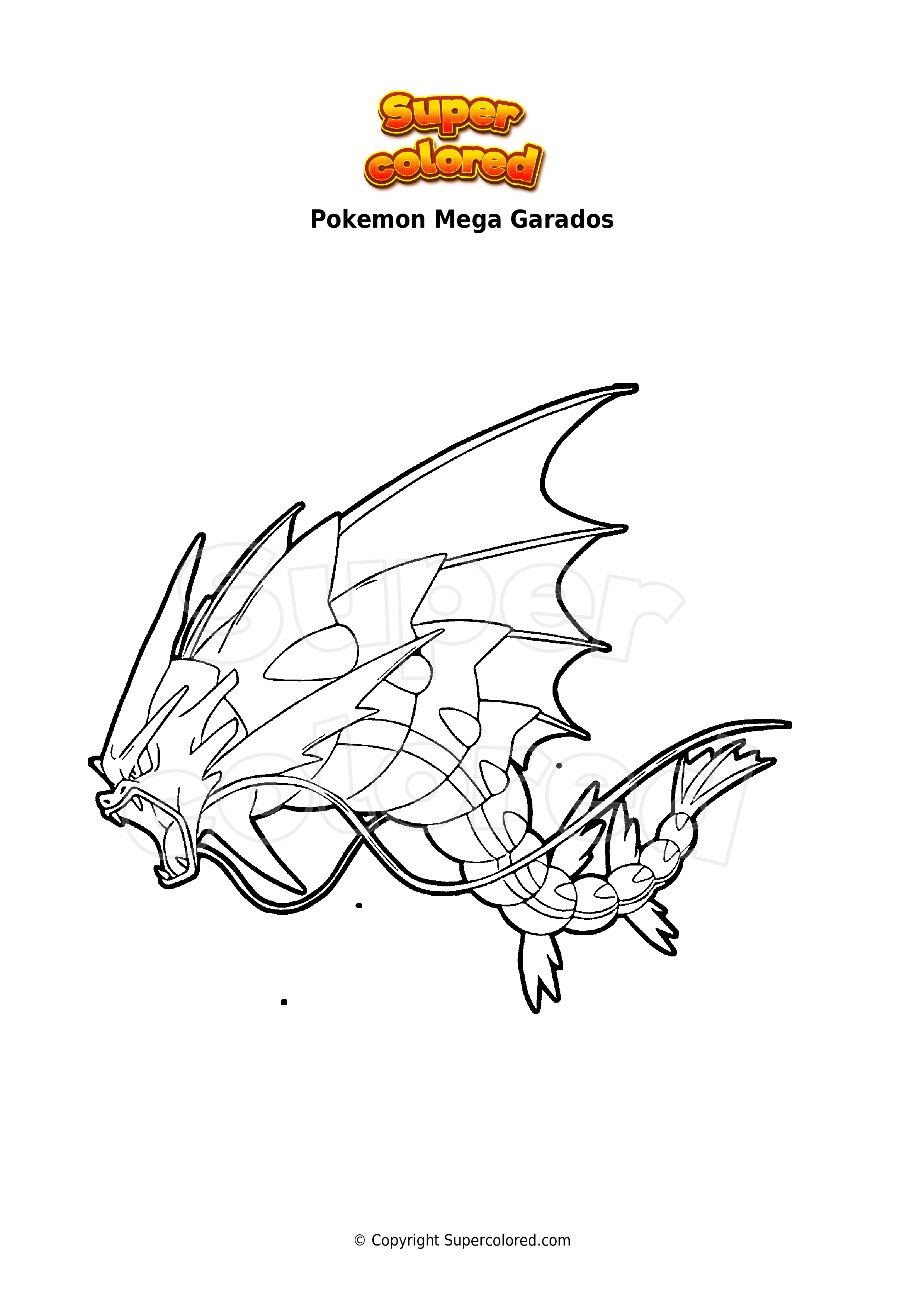 Ausmalbild Pokemon Mega Garados - Supercolored.com