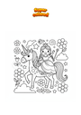 Ausmalbild Prinzessin und Einhorn