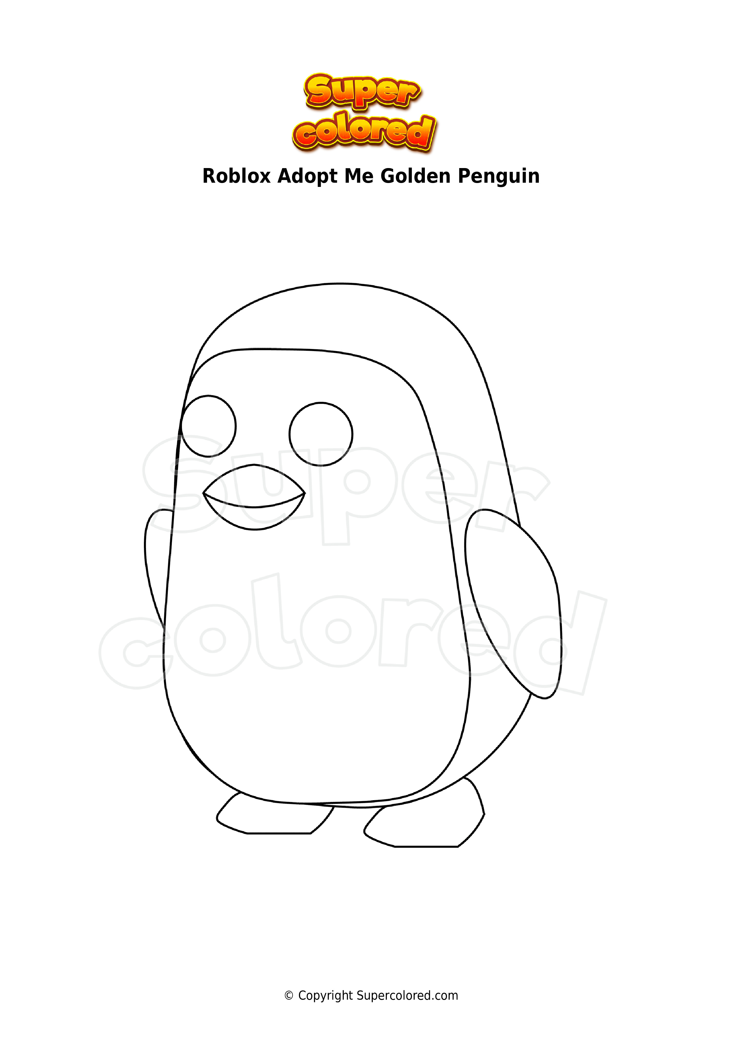 Ausmalbild Roblox Adopt Me Golden Penguin - Supercolored.com