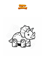 Ausmalbild Roboter-Triceratops
