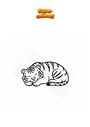 Ausmalbild Schlafender Tiger