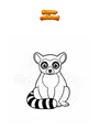 Ausmalbild Sitzender Lemur