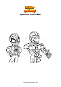 Ausmalbild Spiderman und Iron Man