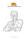 Ausmalbild Spiderman wirft das Spinnennetz