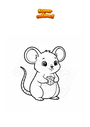 Ausmalbild Süße kleine Maus