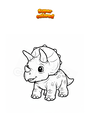 Ausmalbild Triceratops Jungtier