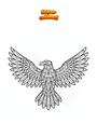 Coloriage Aigle aux ailes ouvertes Mandala Zentangle