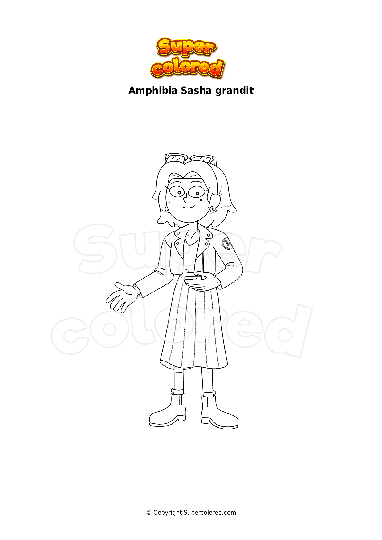 Coloriage Amphibia Sasha grandit