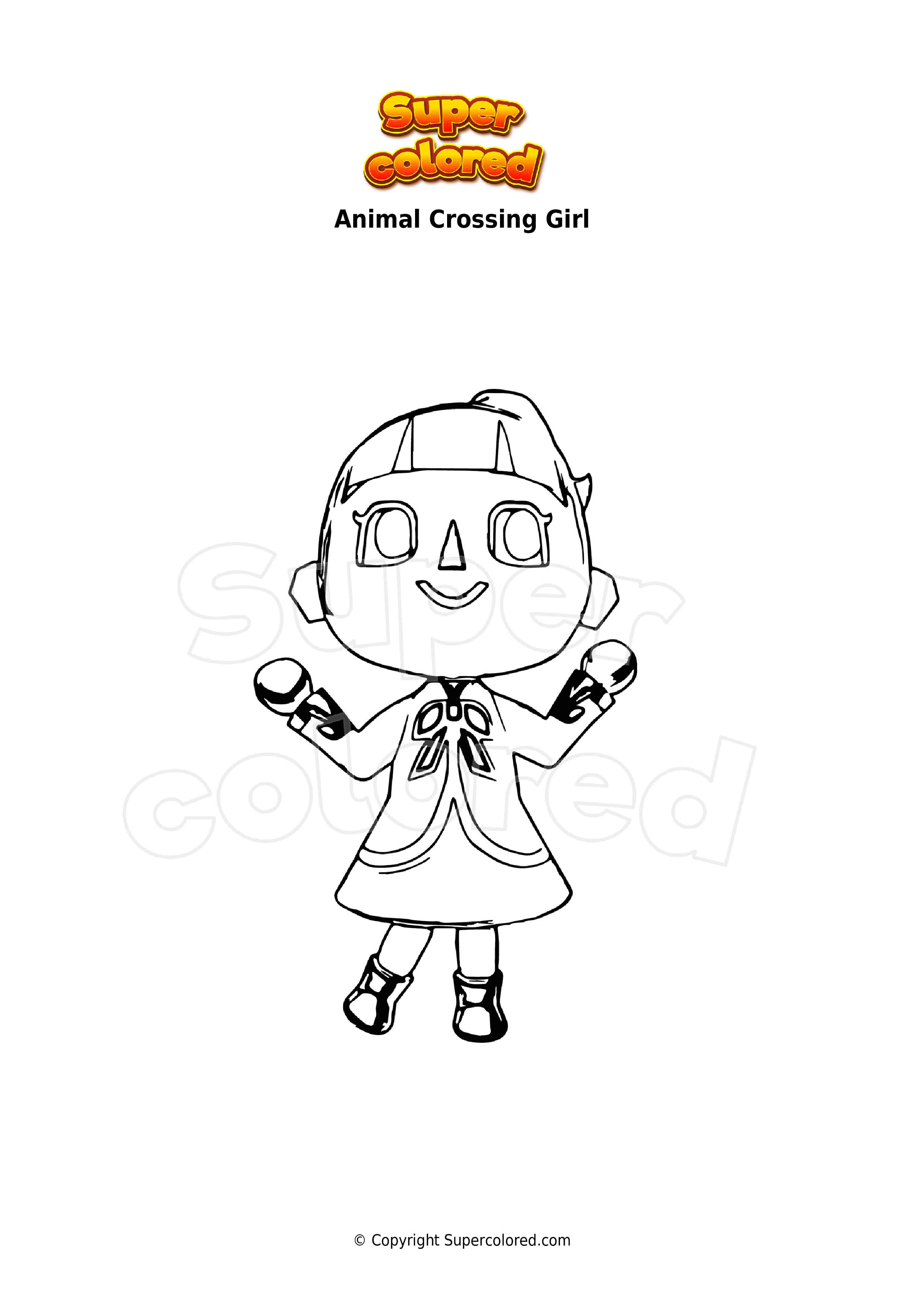 Coloriage Animal Crossing Girl - Supercolored.com