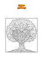 Coloriage Arbre avec coeur Mandala Zentangle