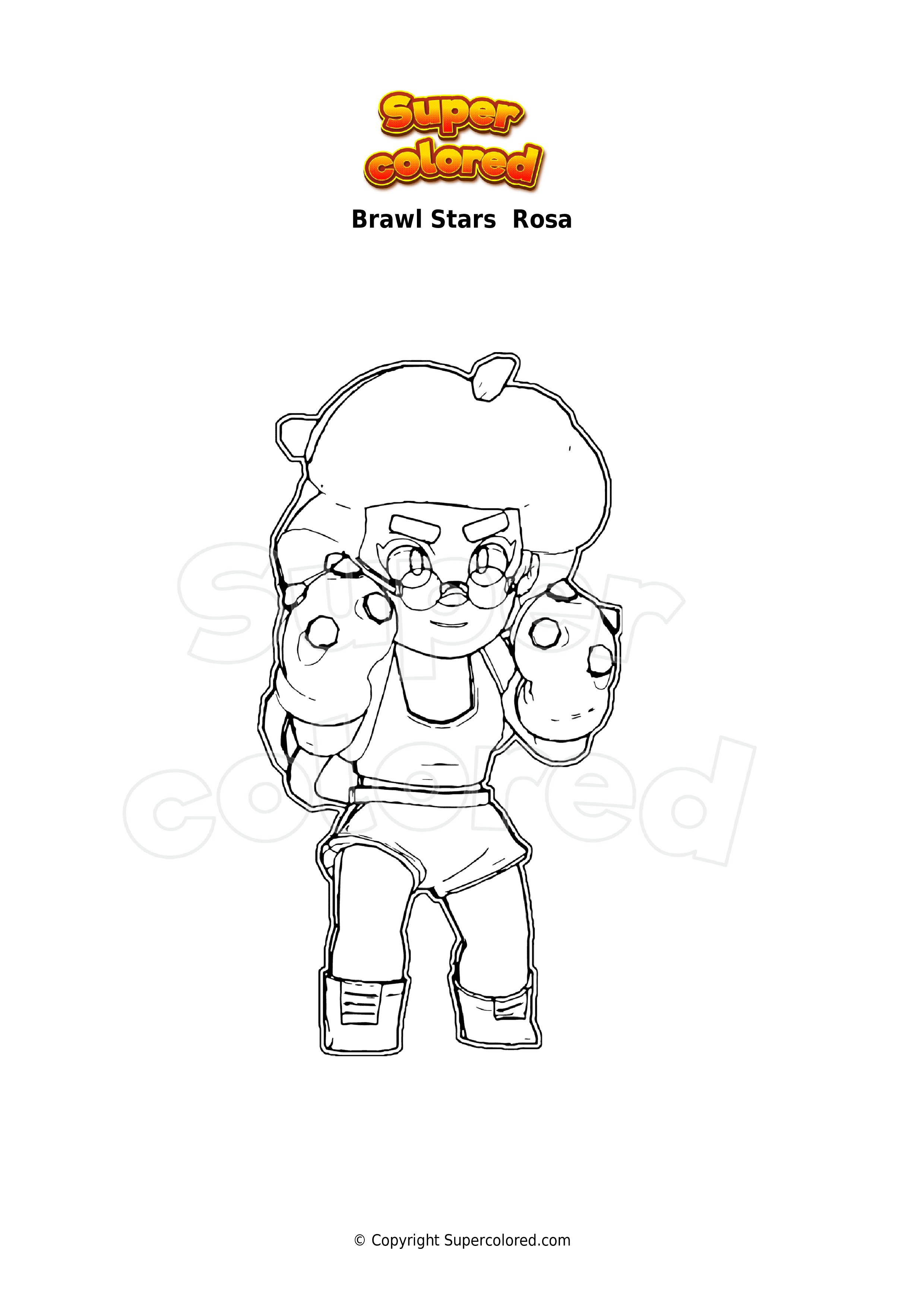 Coloriage Brawl Stars Rosa Supercolored Com - dessin de brawl stars personnage rosa