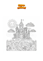 Coloriage Château avec Sea Mandala Zentangle