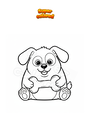 Coloriage Chien mignon avec os